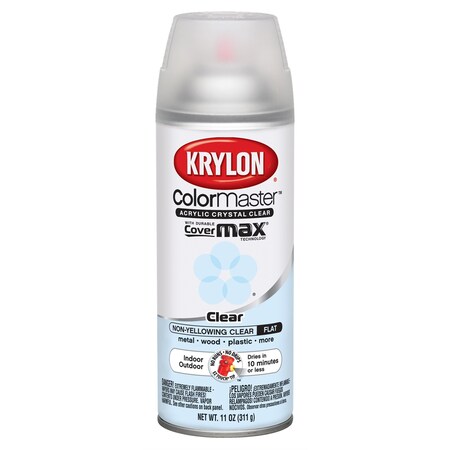 Krylon Interior Exterior Clear Top Coat; Crystal Clear Acrylic Flat; 11 oz. Aerosol 53530
